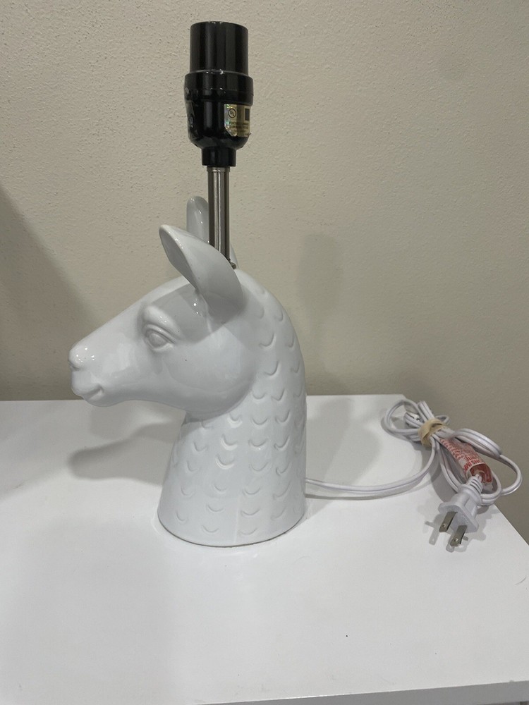 Llama alpaca Table Lamp white W/OUT SHADE  Figural Ceramic Child Nursery