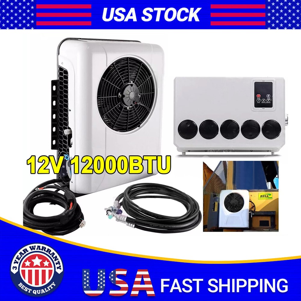 12V 12000 BTU Split AC Truck Cab Air Conditioner for Semi Trucks Bus RV