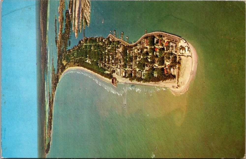 1973 Pass-A-Grille Beach FL Aerial View Boca Ciega Bay Florida Postcard