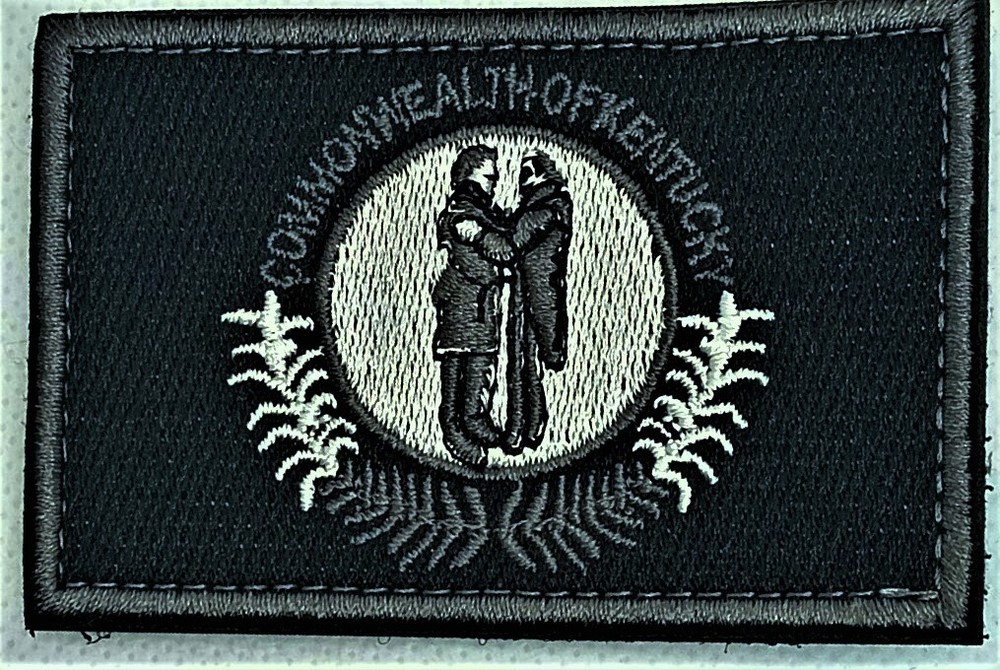 State Flag Kentucky Swat Tactical Hook  Loop Embroidered Patch Black ops