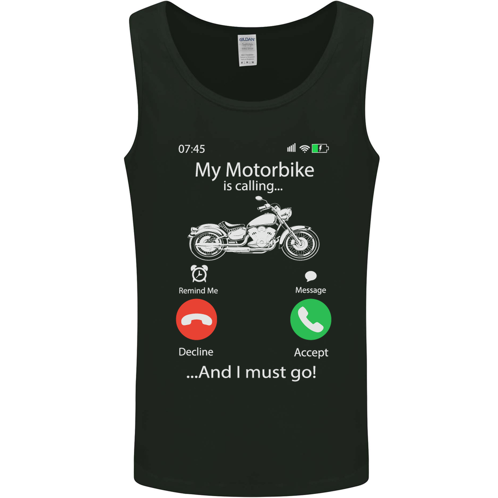 My Motorbike Is Calling Biker Motorcycle Mens Vest Tank Top