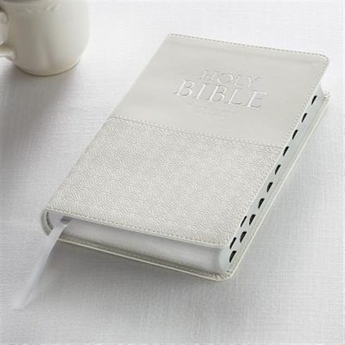 KJV Standard Size Thumb Index Edition: White, Like New Used, Free shipping in...