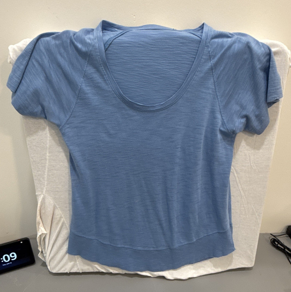 Maternity Women's Scoop Neck Solid Knit Pullover Short Sleeve T-Shirt Blue S