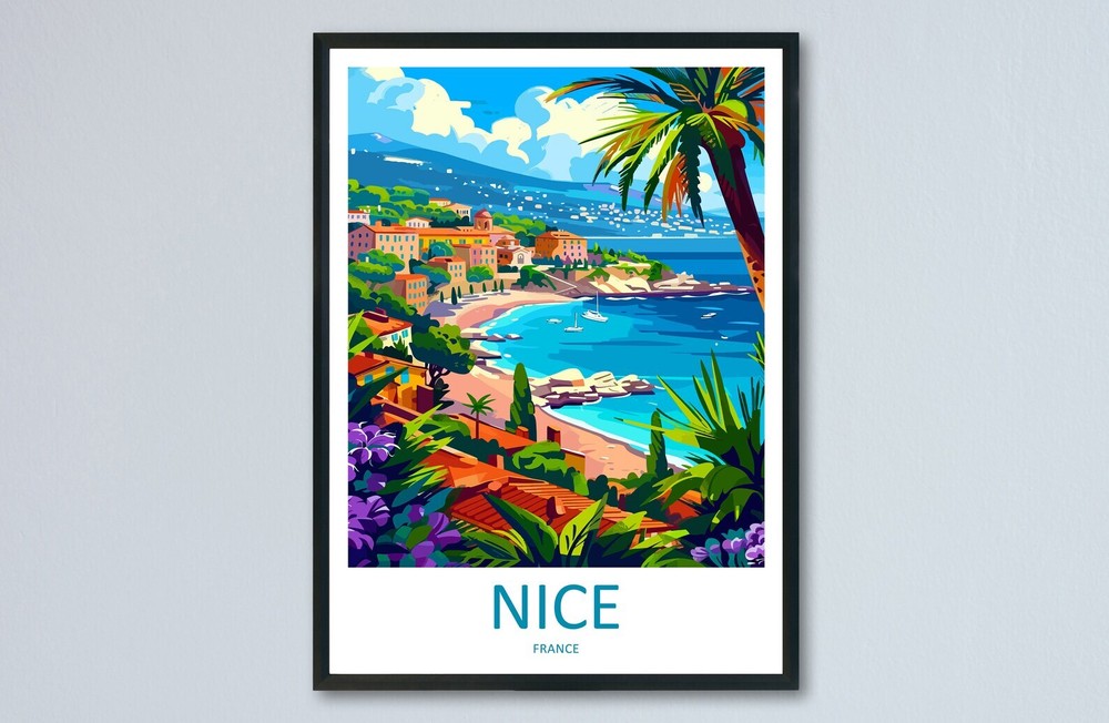 Nice France Print Nice France Home Decor Cityscape Art Print Nice France Wall