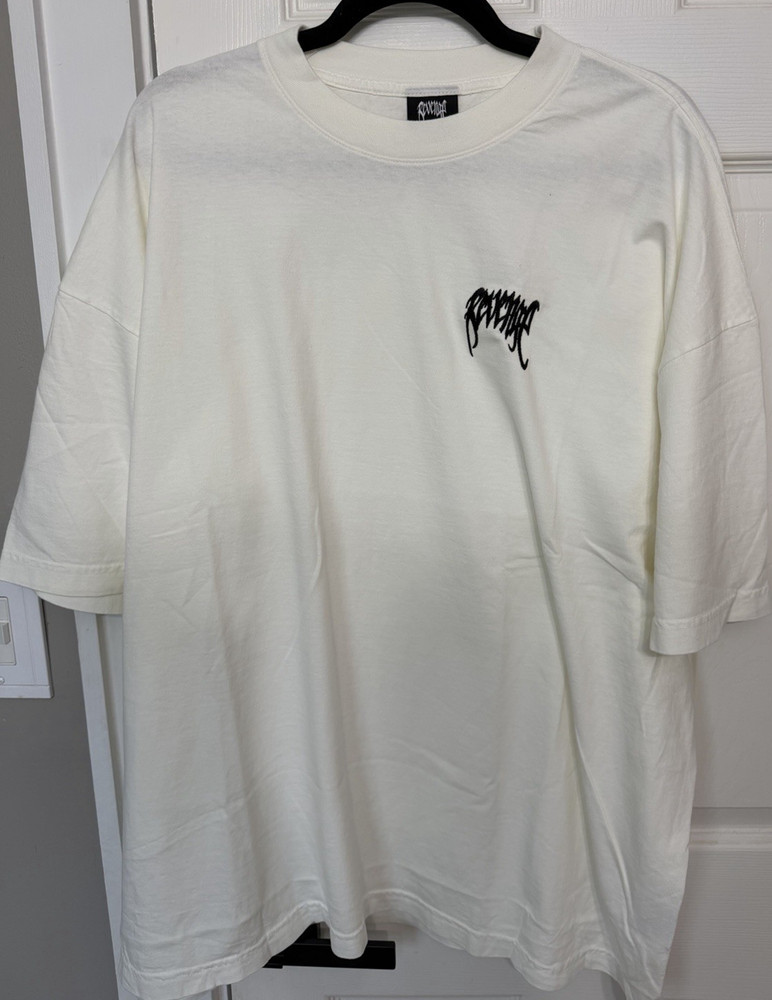 Revenge White Embroidered Logo Men's XXL T-Shirt
