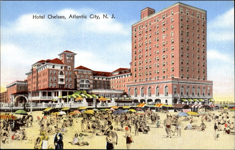 Hotel Chelsea Atlantic City New Jersey NJ beach swimmers 1940s