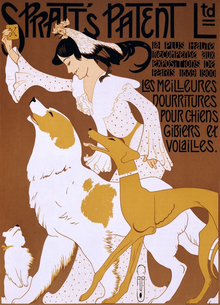 5995.Wall Decoration Poster.Interior.Spratts.Woman with dogs.Cock.Pet lover