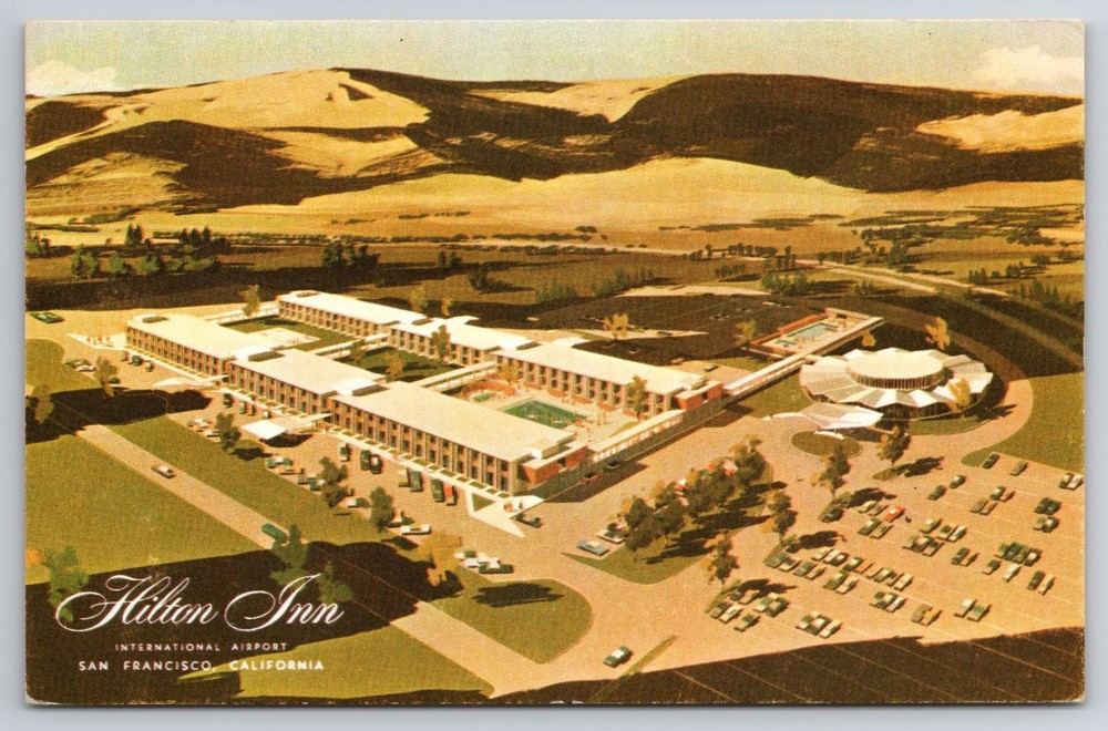 Vintage Hilton Inn San Francisco International Airport Chrome Postcard