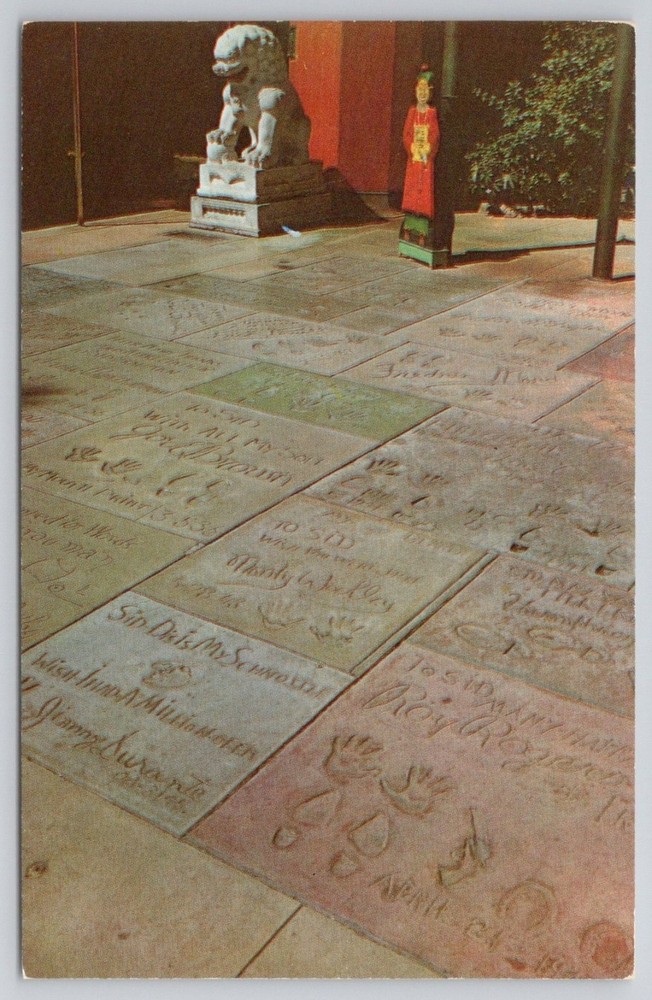 Hollywood Grauman's Chinese Theatre Stars Footprints Handprints Postcard