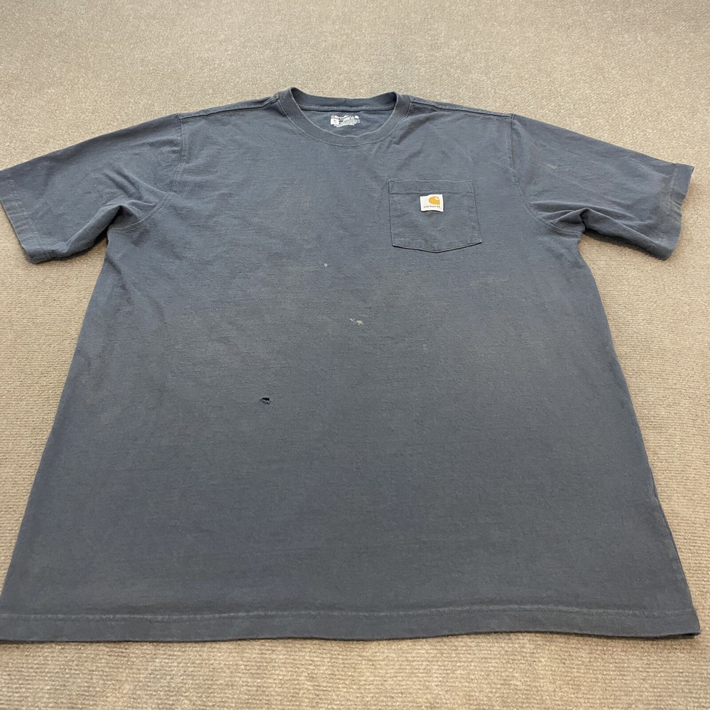 Carhartt Pocket Shirt Mens XL Tall Faded Gray Distressed Grunge K87 BLS Logo
