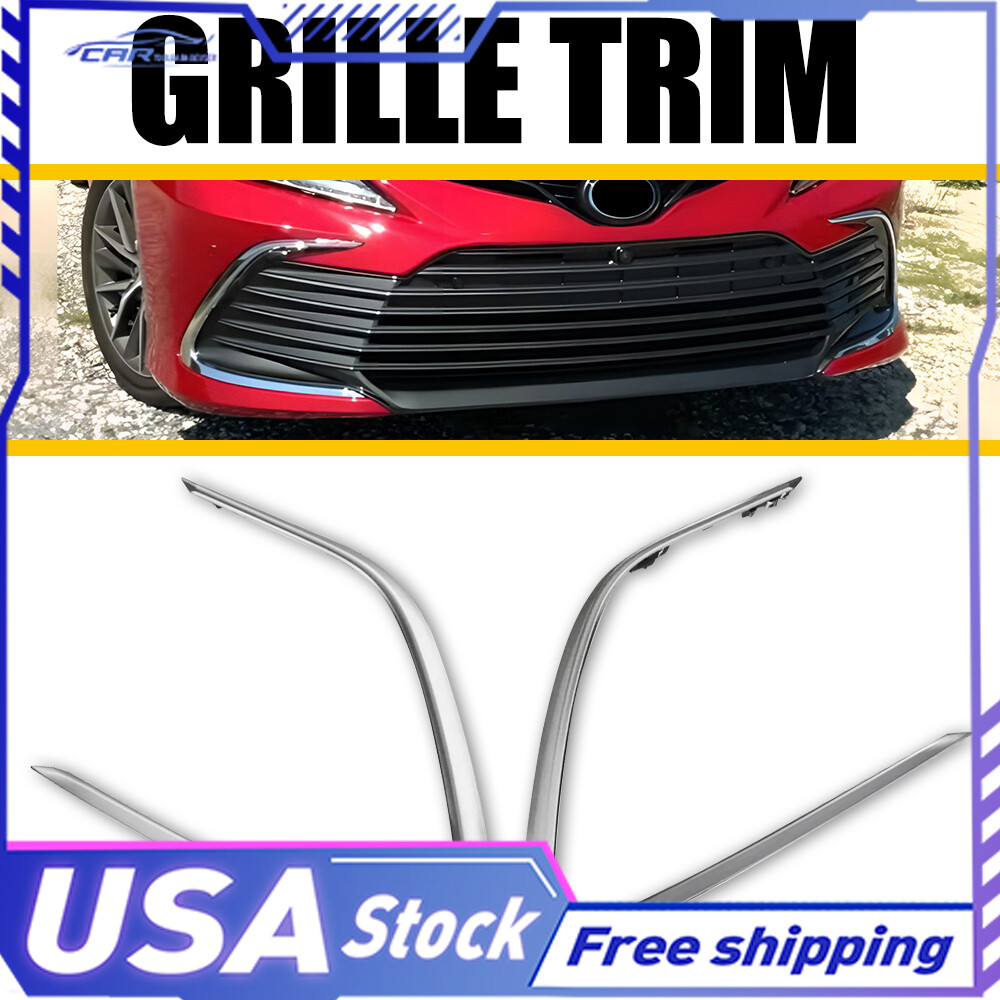 Stylish 2X Front Bumper Silver Grill Trim for 2021-2023 Toyota Camry LE XLE
