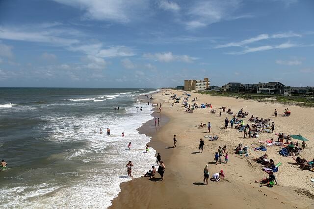 Photo:Nags Head NC Outer Banks Beach Scene near Jennettes Pier 2017
