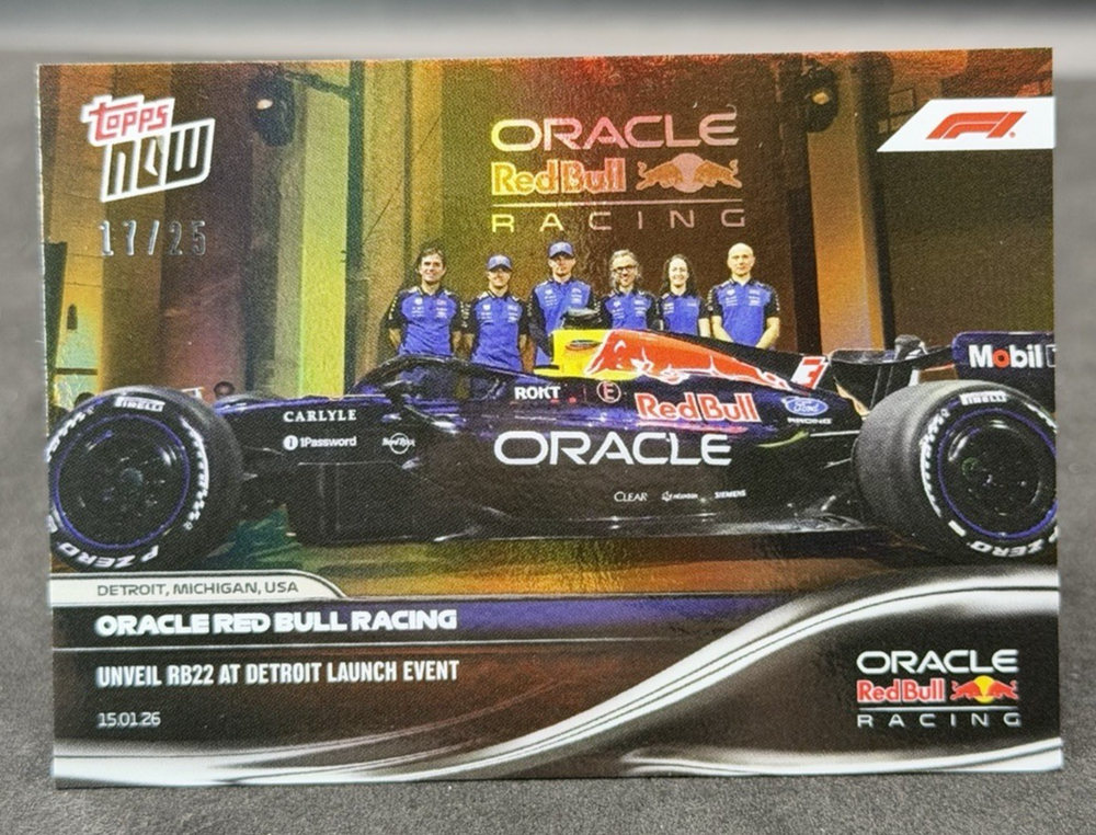 2026 Topps NOW F1 ORACLE RED BULL RACING RB22 at Launch Event Orange /25 #1