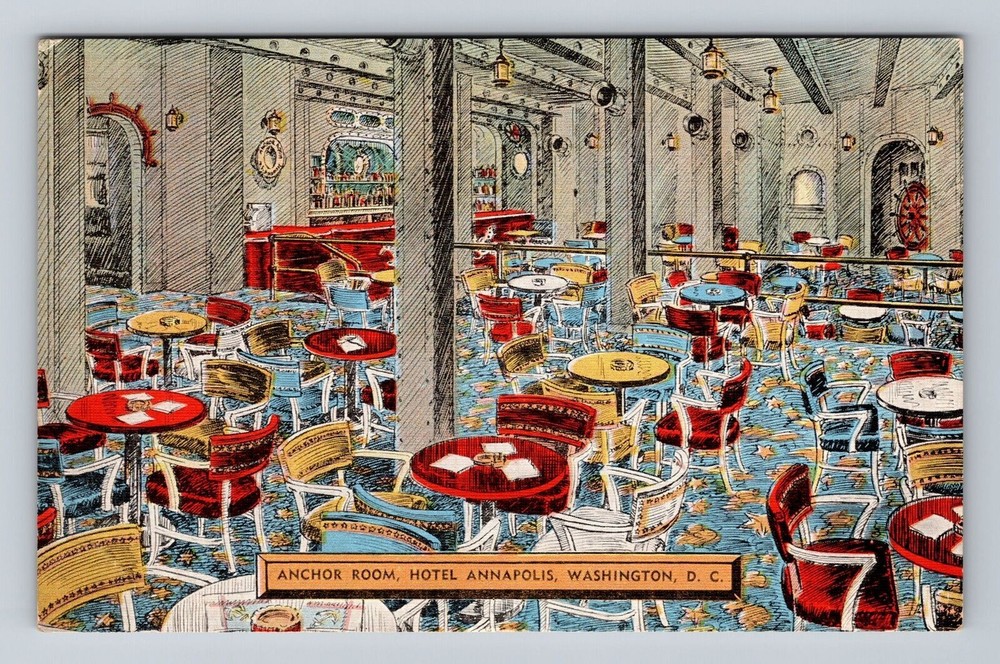 Washington DC-Anchor Room, Hotel Annapolis, Vintage Postcard