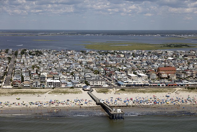 Photo:Ocean City New Jersey 2017 Beach Boardwalk Aerial Shoreline View