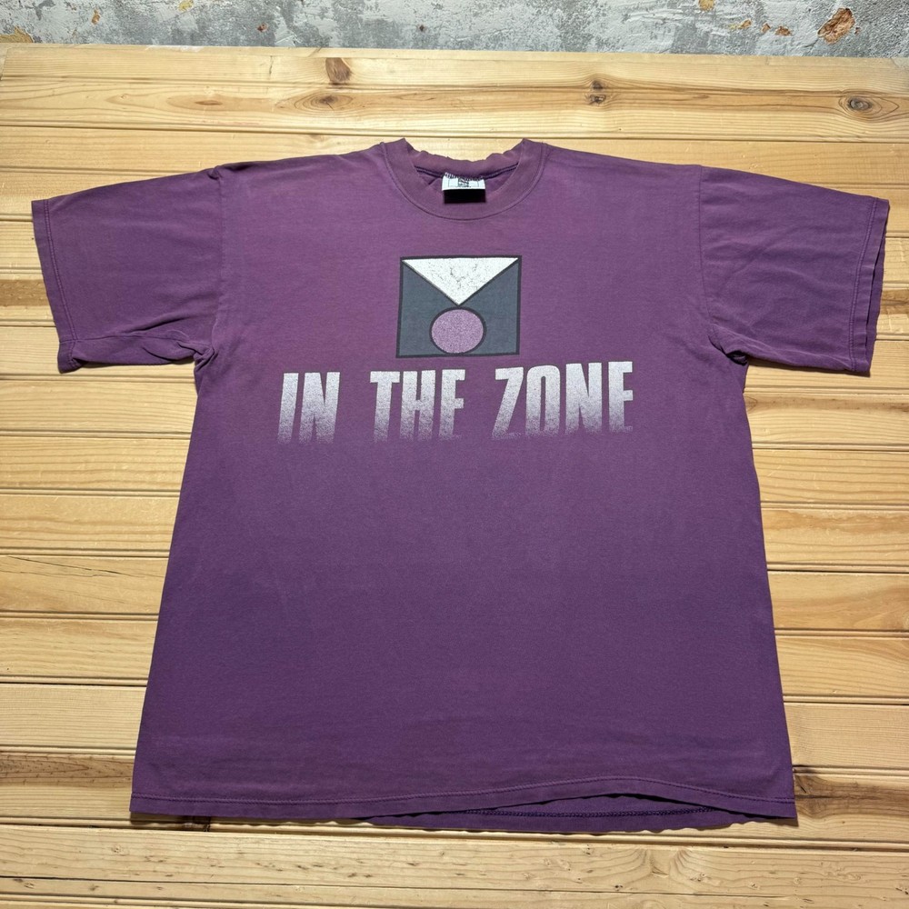Vintage 90s In The Zone Abstract Shapes Single Stitch Graphic T-Shirt - Size XL-image