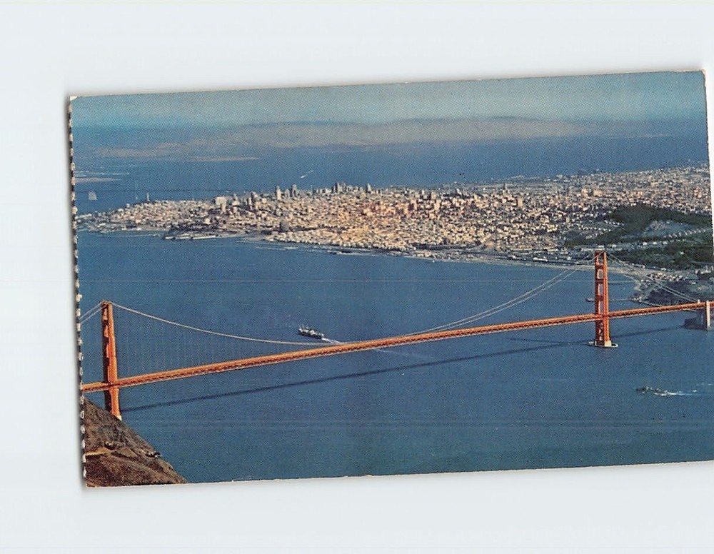Postcard Air View Of Golden Gate Bridge San Francisco California USA
