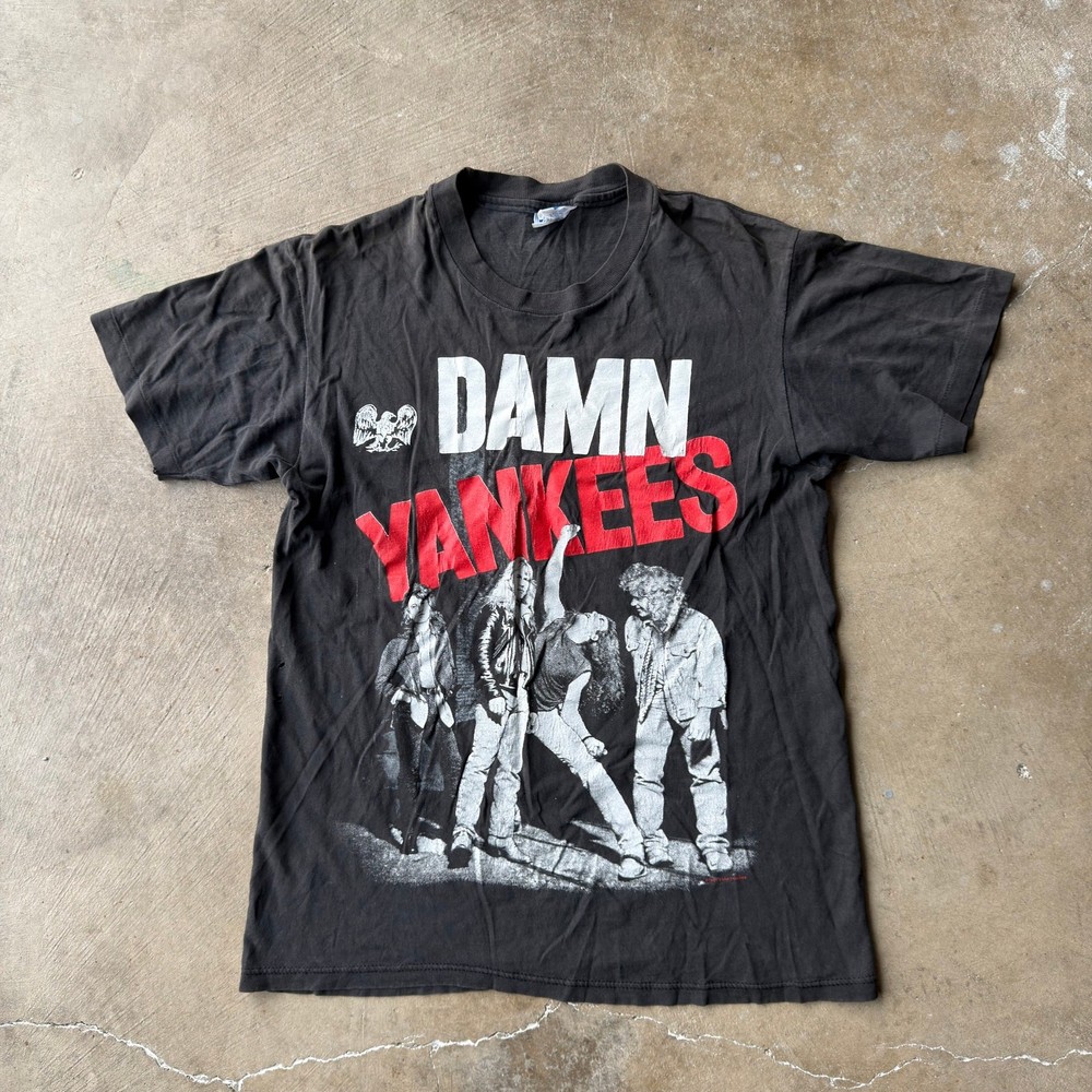 Vintage 90S The Damn Yankees World Tour T-Shirt Band Music Mens Medium Some Wear