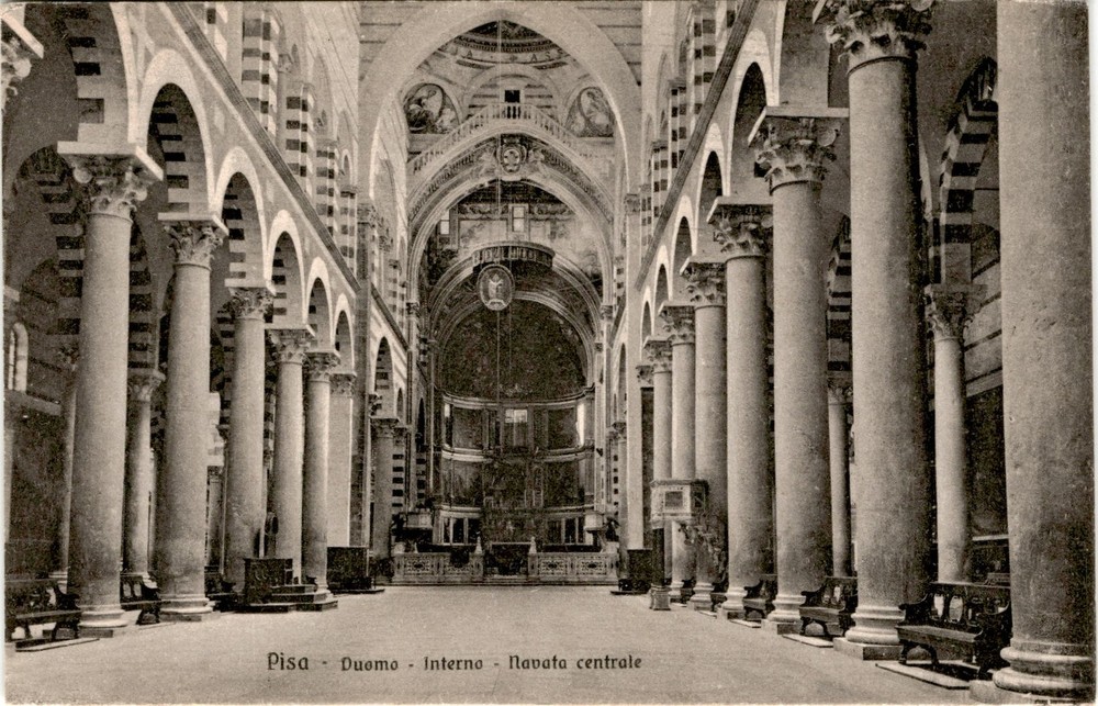 Pisa, Duomo, Interno Navata centrale, G. Barsanti e figli Postcard