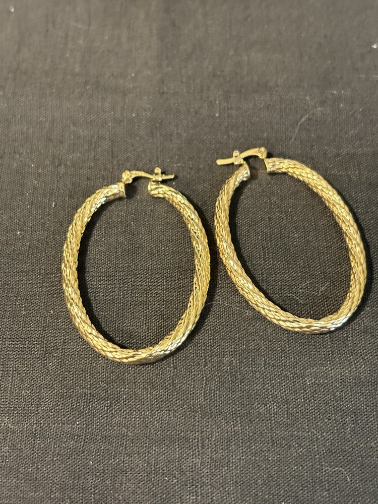GHE Vintage Gold Tone Pierced Hoop Earrings