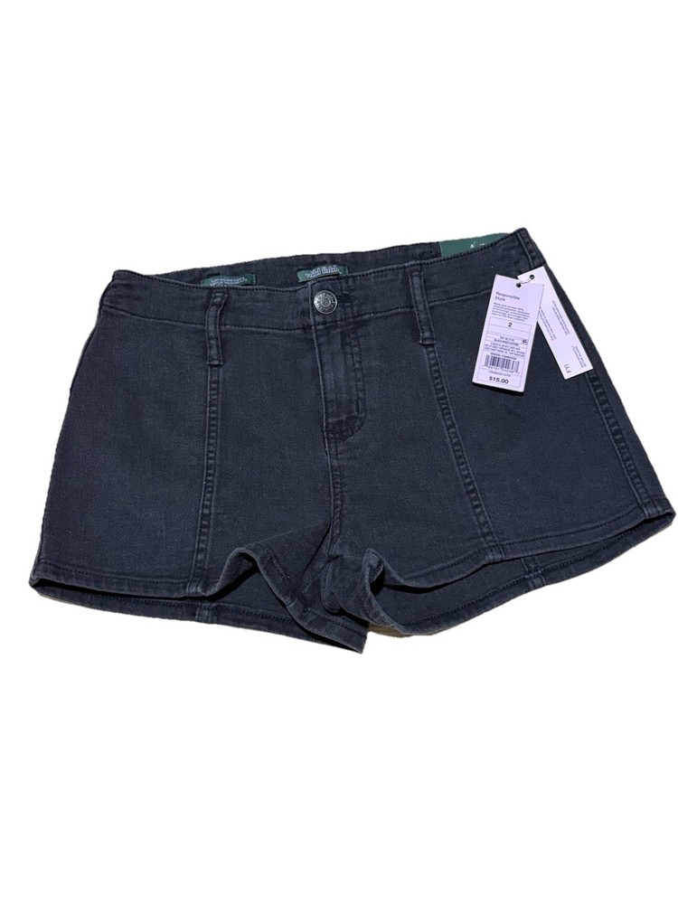 Wild Fable Super High Rise Black Denim Shorts Size 2 Black 2.5