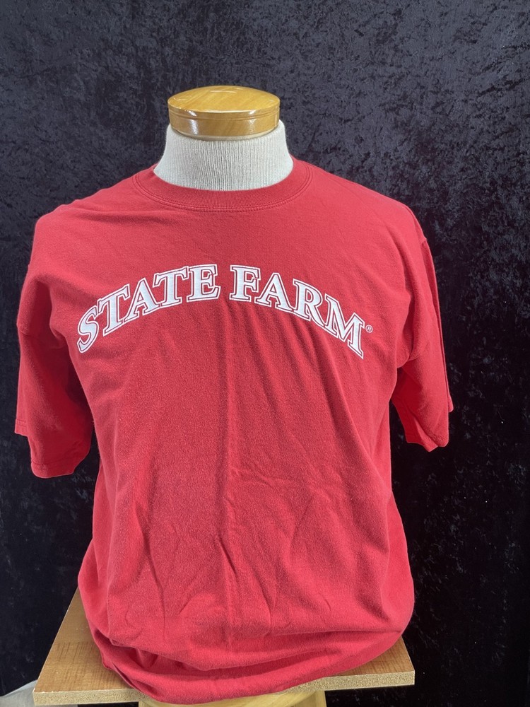 State Farm Insurance Company T-shirt Red Cotton Size Large Jake Costume AS IS