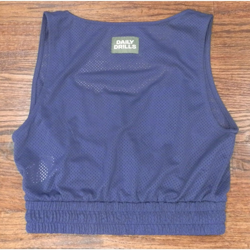 Daily Drills Blue Navy Sleeveless Polyester Mesh Top Shirt Women's Size XS