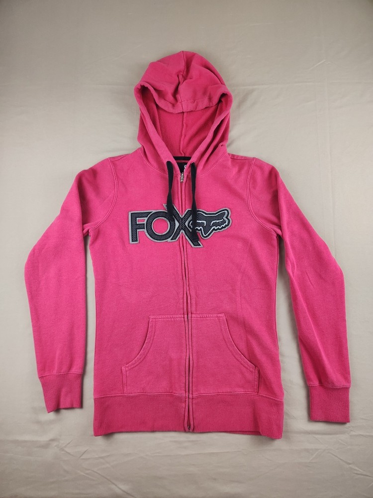 Womens Fox Racing Full Zip Hoodie Pink Size Medium