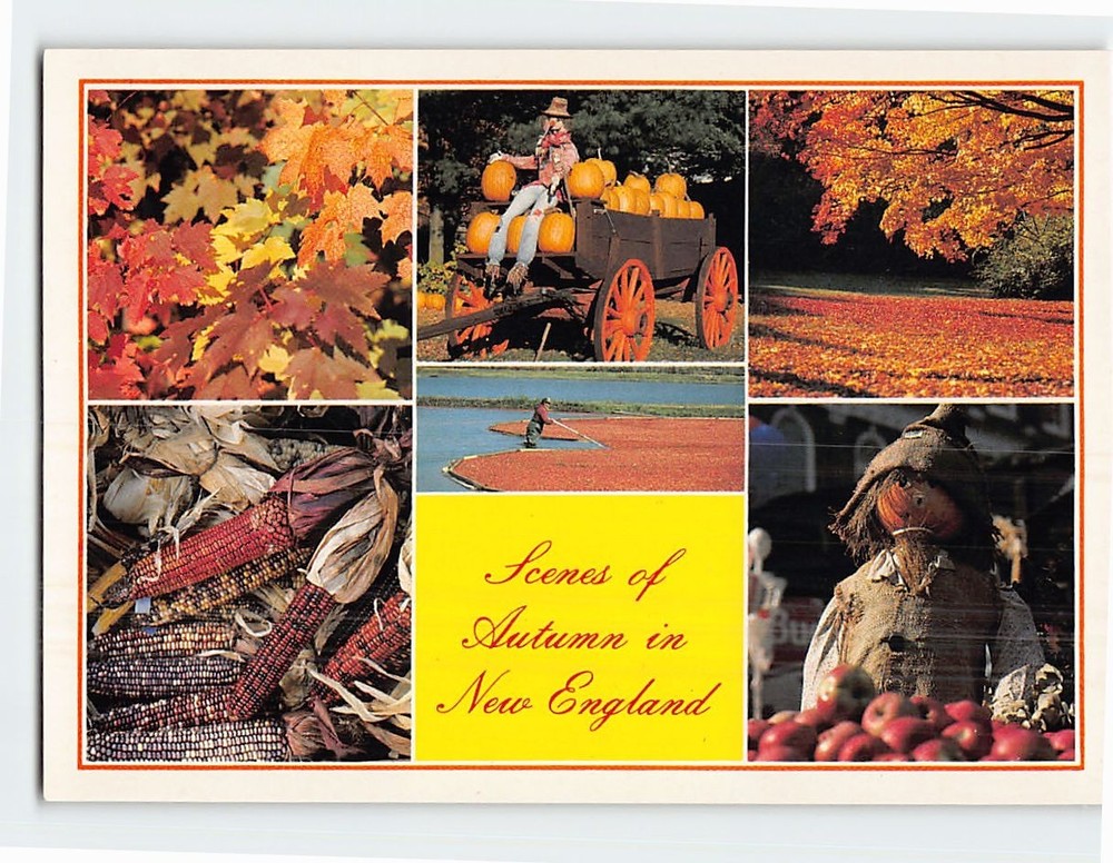 Postcard Scenes of Autumn in New England