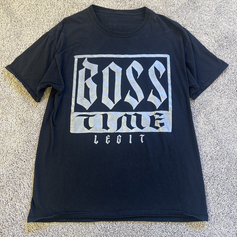 WWE Authentic Sasha Banks Boss Time Legit Graphic T Shirt M Short Sleeve Black