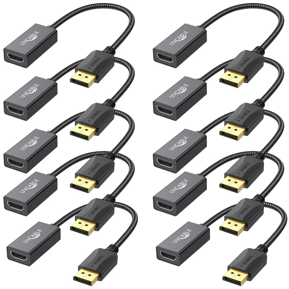 4K DisplayPort to HDMI Adapter 10-Pack DP to HDMI Cable Converter