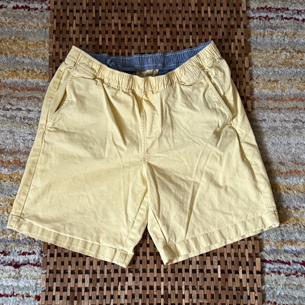 LL Bean Lakewashed Stretch Regular Fit Cotton Shorts Yellow Men's Size Large