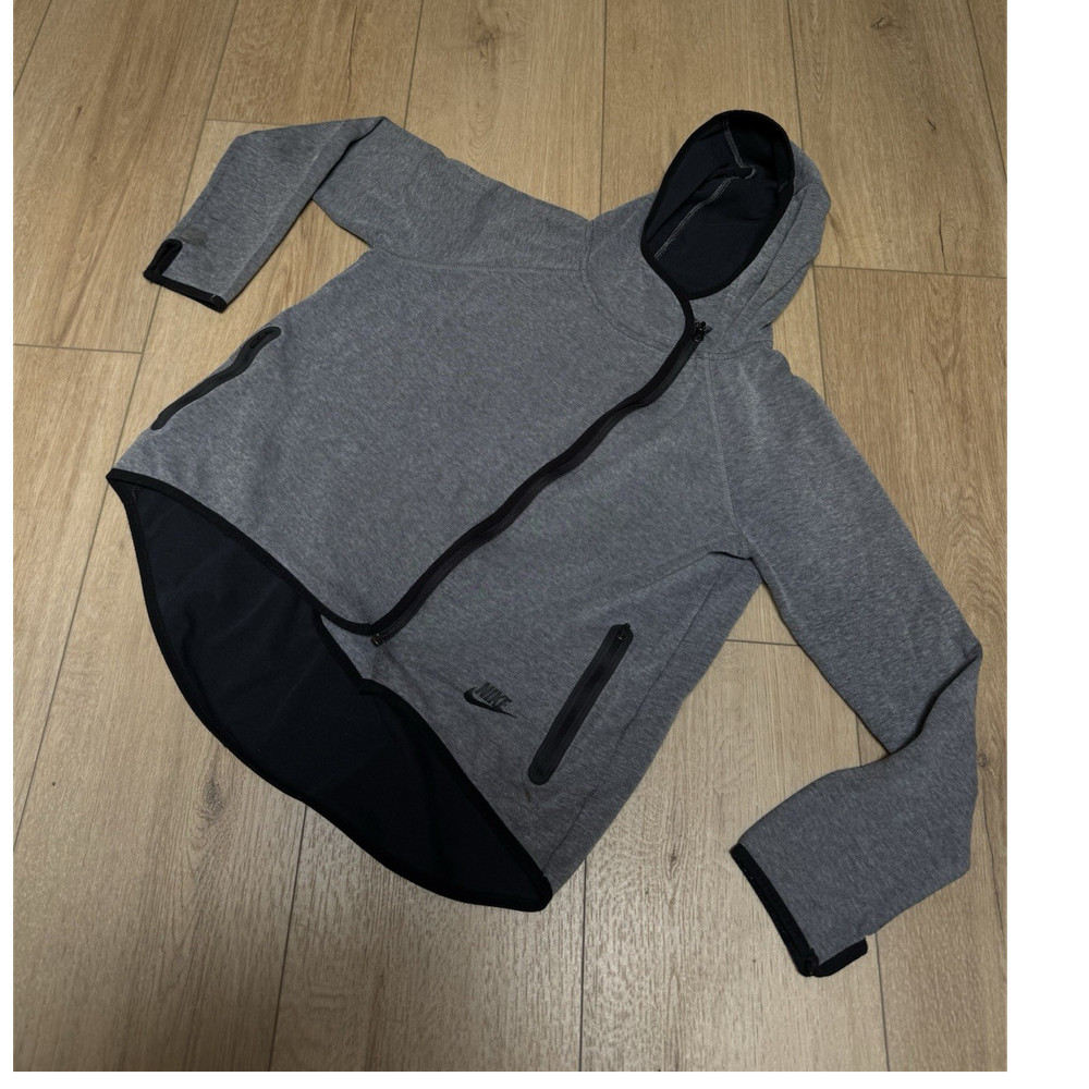 Nike Women's Gray Black Full Zip Hooded Long Sleeve Hoodie Size M