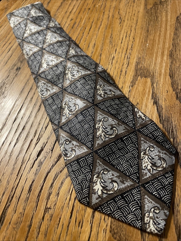 Vintage EUC Robert Talbott Best Of Class Silk Tie Geometric Hand Sewn USA