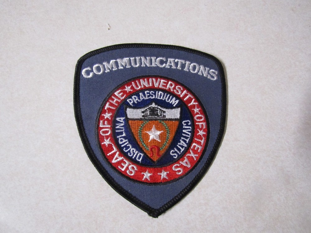 PATCH LAW ENFORCEMENT OLDER SEAL OF THE UNIVERSITY OF TEXAS COMMUNICATIONS PRAES