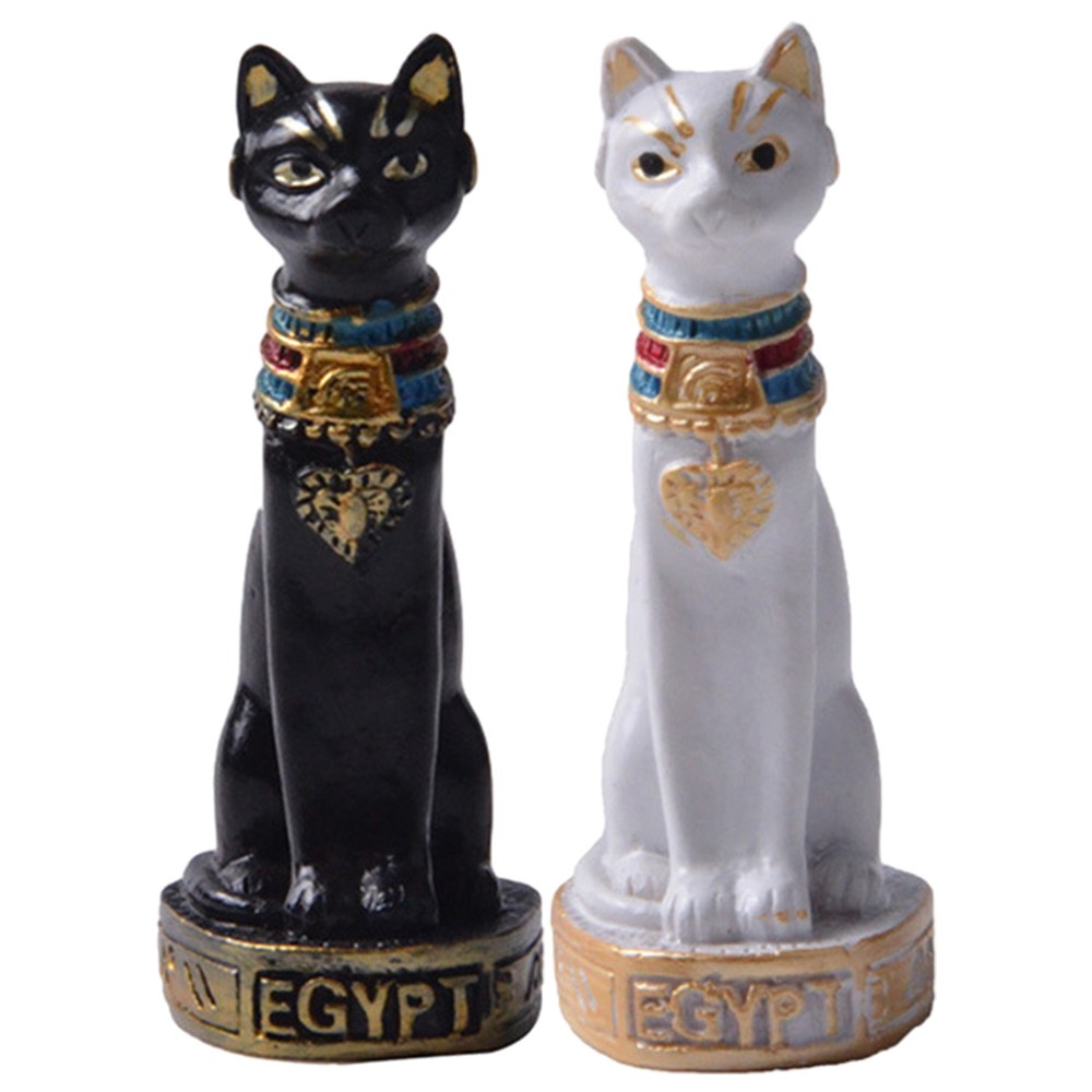 1Pc Egyptian Cat Statue Resin Egypt Bastet Collectible Figurine Home Ornament
