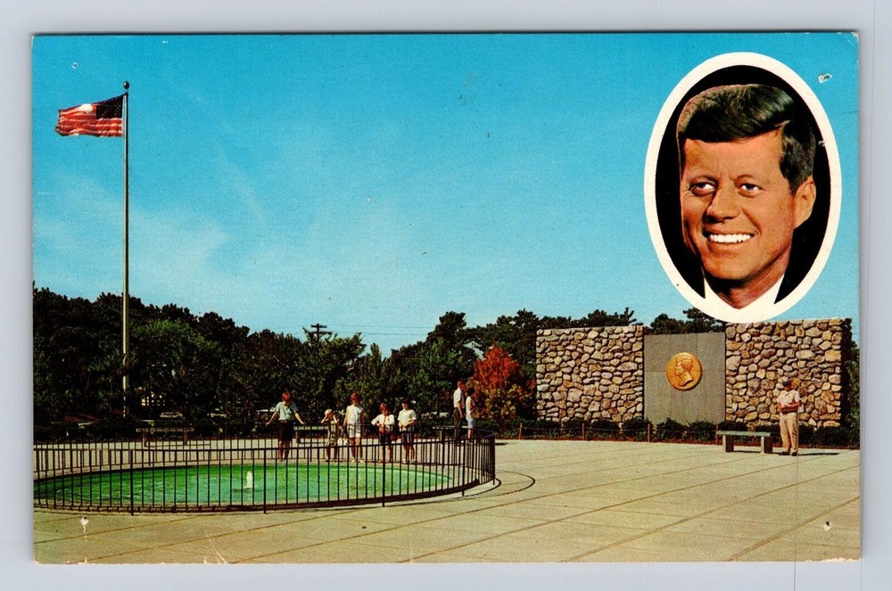 Cape Cod MA-Massachusetts, John F Kennedy Memorial Plaza Vintage Postcard