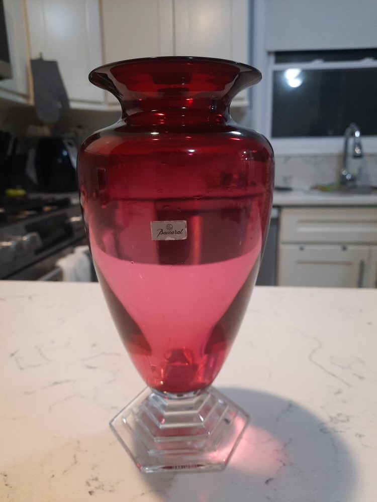 Orsay Red Crystal Vase By BACCARAT