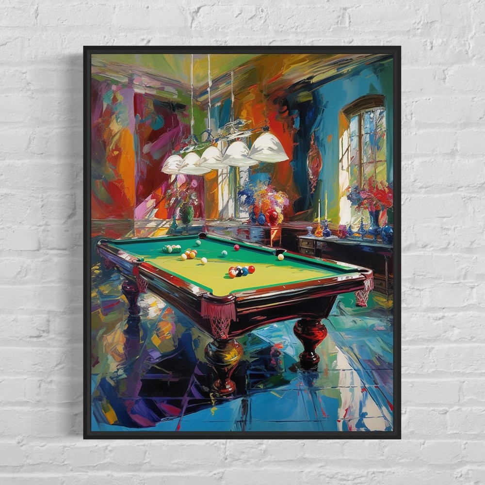 Pool Room Colorful Abstract Photo Art Print Poster Wall Art Painting