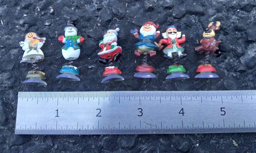 Vintage Mini Christmas Decorations Santa Snowman Holiday Figurines LOT of 6