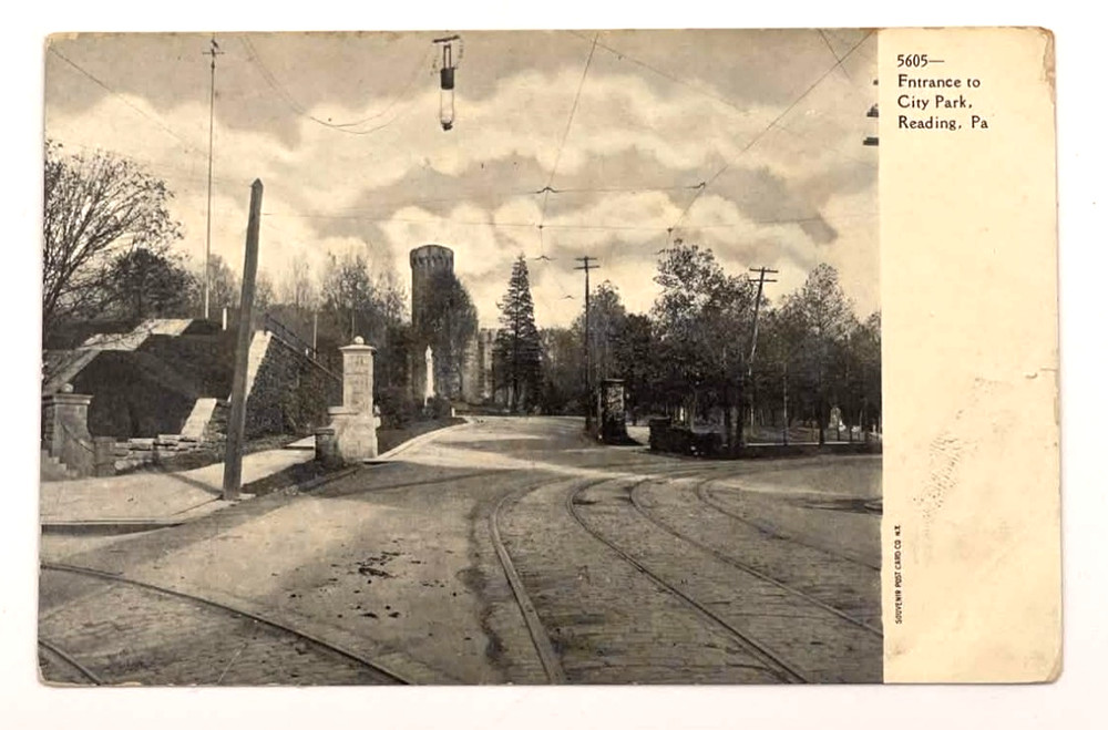 Entrance to City Park Reading PA Antique Postcard Undivided