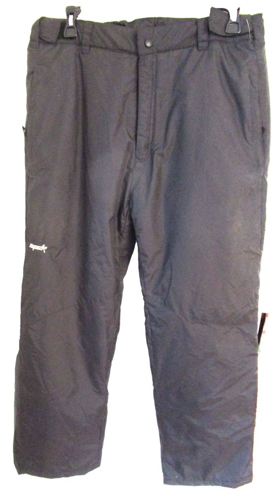 Ski Gear XL Black Skiing Winter Snowboarding Snow Pants Mens Nylon Zip Adjustble