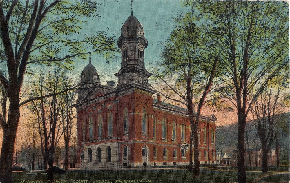 Franklin PA Venango County Court House 1912  DB Postcard