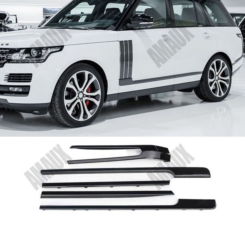 6Pcs Door Side Body Molding Trim Strip Kits Black For Range Rover L405 2013-2022