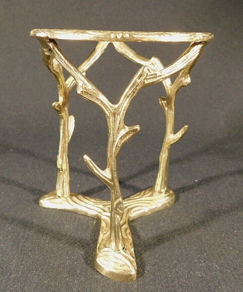 Large Brass Gold Tall BRANCH Design Sphere Display Stand