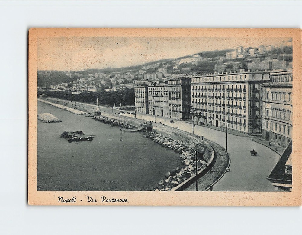 Postcard Via Partenope Naples Italy