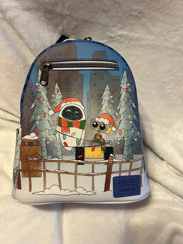 Loungefly Disney Pixar Wall-E & Eve Christmas MINI Backpack NEW Hot Topic