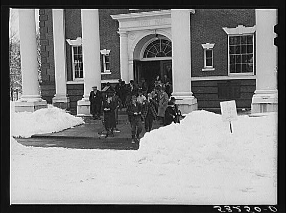 Woodstock Vermont 1940 Townspeople Eating Lunch at Town Meeting Recess