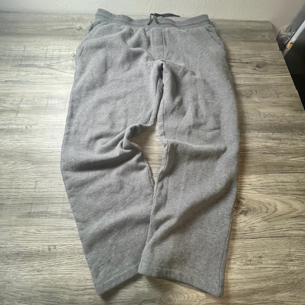 J.Crew Sweatpants Mens XL Gray Fleece Lined Straight Leg Drawstring Joggers