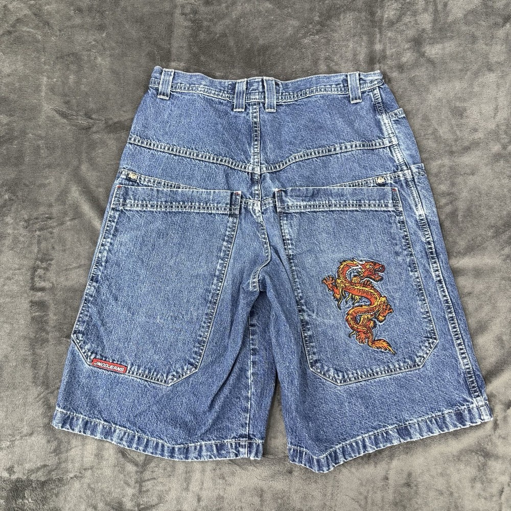 Vintage Jnco Shorts Mens Size 34 Y2K Dragon Embroidered Baggy Skater
